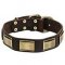 Vintage Leather Bullmastiff Collar with Massive Decor