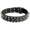 3 Rows Leather Spiked Bullmastiff Dog Collar