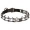 Black Stainless Steel Bullmastiff Pinch Prong Collar with Click Lock Buckle - 1/8 inch (3.2 mm) link diameter