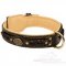 Soft Nappa Padded Leather Bullmastiff Collar with Braided Design
