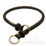 "Handsome trainer" Leather Bullmastiff Choke Collar with Exquisite Decor