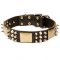 Exclusive Leather Collar with Luxury Decorations
