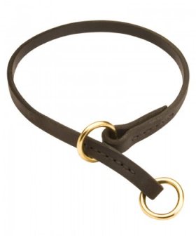 Silent Leather Choke Collar for Bullmastiff