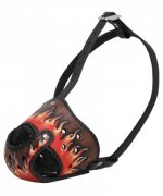 Flames Painted Leather Bullmastiff Muzzle