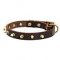 Stylish Leather Bullmastiff Collar with Brass Spikes