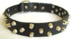 Hand-Decorated Leather Bullmastiff Collar with Studs