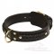 Braided Design Leather Bullmastiff Collar with Fur Saving Plate