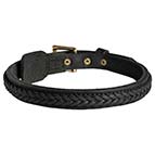 Elegant Braided Leather Bullmastiff Collar