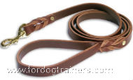 High Quality Black Leather Bullmastiff Leash for Walking and Training