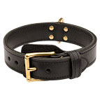 2 Ply Adjustable Wide Leather Bullmastiff Collar