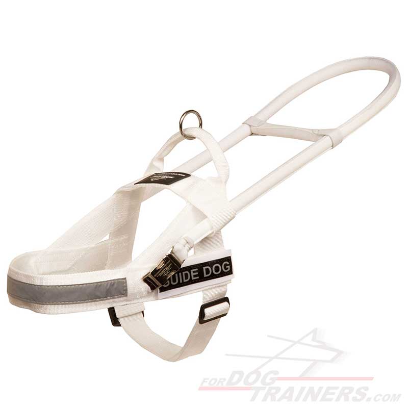 White Waterproof Guide Nylon Bullmastiff Harness with Reflective Trim - Click Image to Close