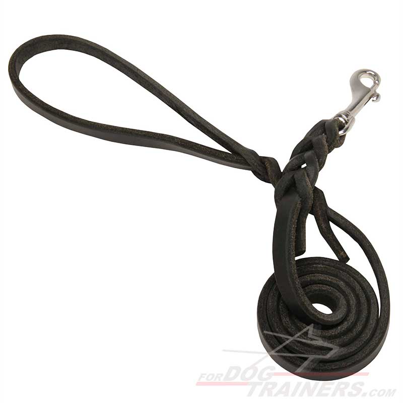 Leather Bullmastiff Leash with Stainless Steel Snap Hook