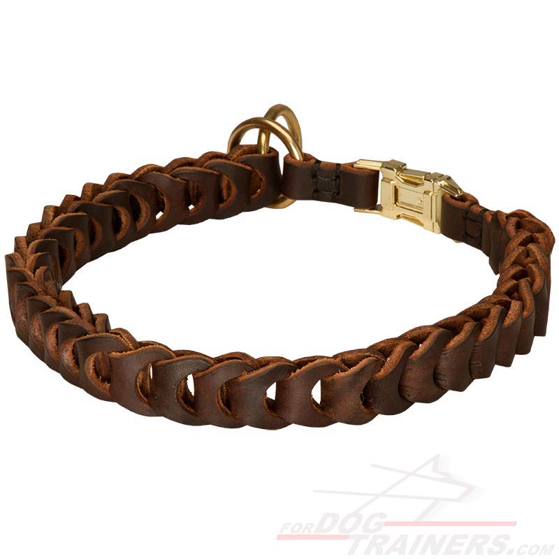 Braided Leather Bullmastiff Choke Collar