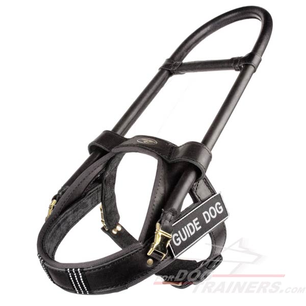 Assistance Leather Bullmastiff Harness with Reflective Strap