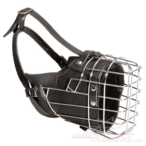 Bullmastiff Leather Padded Wire Cage Dog Muzzle