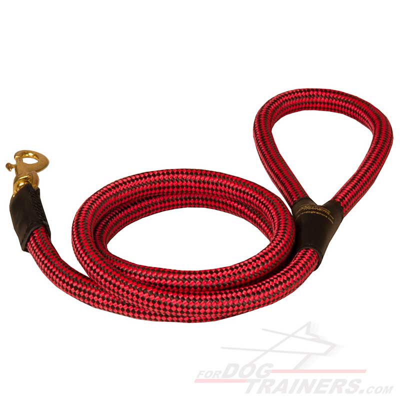 Nylon Cord Bullmastiff Leash with Brass Snap Hook