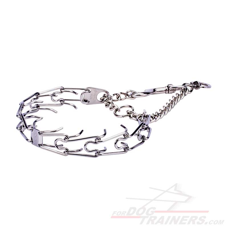 'Apple - Pie Behavior' Stainless Steel Bullmastiff Pinch Collar with 1/8 inch (3.25 mm) Prong Diameter