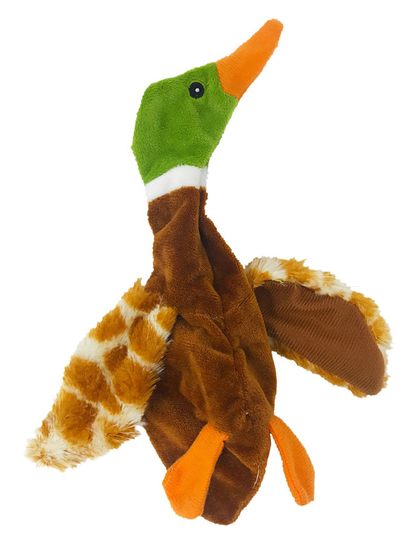 9" Duck Brown Crinkle Dog Toy - Click Image to Close