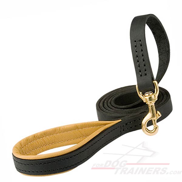 Leather Bullmastiff Leash with Padded Handle