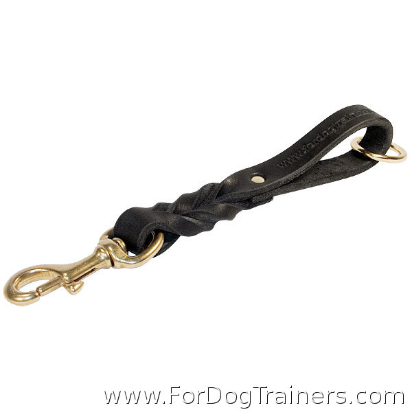 Braided Short Leather Bullmastiff Leash - Click Image to Close