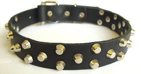 Hand-Decorated Leather Bullmastiff Collar with Studs