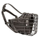 Black Rubber Covered Wire Cage Muzzle for Bullmastiff Winter Dog Walking