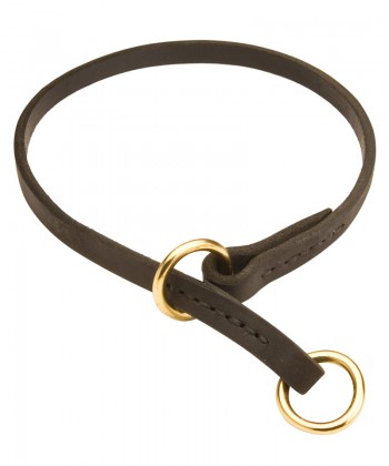 Silent Leather Choke Collar for Bullmastiff